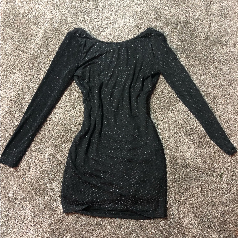 Black Lulu shimmery long-sleeve dress size large